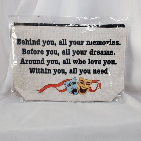 Other - Theater Drama Themed Canvas Cosmetic Pouch "Behind You All Your Memories"